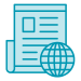 Newsprint and globe icon