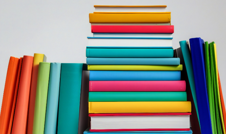 Stacks of colorful books